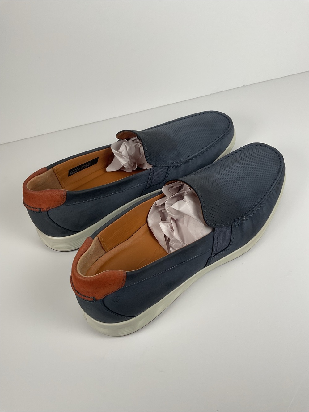 ECCO Men’s Blue Leather Loafers Slip On Comfort Casual Walking Shoes EU 44 - Picture 3 of 9
